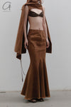 OUDE WAAG Washing Denim Fish Tail Skirt OW-23SS-SK04 reddish brown